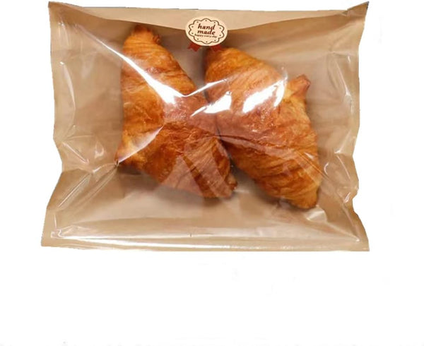 Nanaiche Kraft Bread Bag Bakery Bags with Window Toast bag Toast Paper Bag
