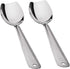IMEEA Flat Edge Cooking Spoon - 18/8 Stainless Steel Serving Spoon, 10-Inch Mixing Spoon, Set of 2