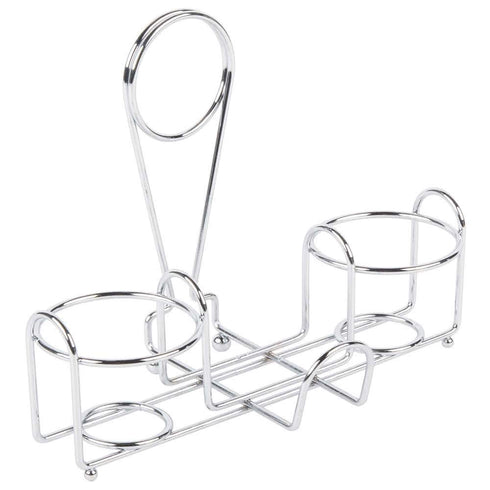 G.E.T. Chrome Metal Two Compartment Condiment Caddy - 4-22735 Metal Table Caddies Collection