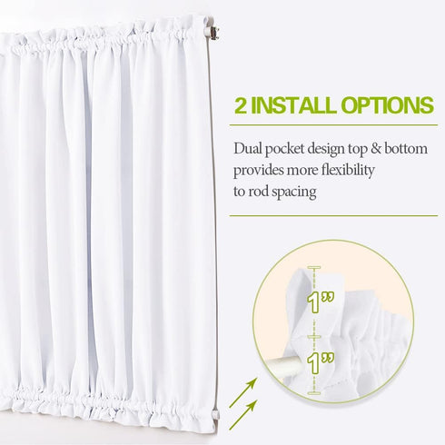 PONY DANCE Small Window Curtains - Window Shades Room Darkening Drapery Light Filter Drapes for French Door Glass,