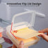 Sliced Cheese Container for Fridge, Clear Plastic Flip Lid Cheese Slice Storage Box, Refrigerator Organizer for Food