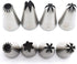 4 Pack Stainless Steel Seamless Piping Icing Tips #1M, 2D, 2F, 6B, Large Nozzle Cake Decorating Tools for Bakers