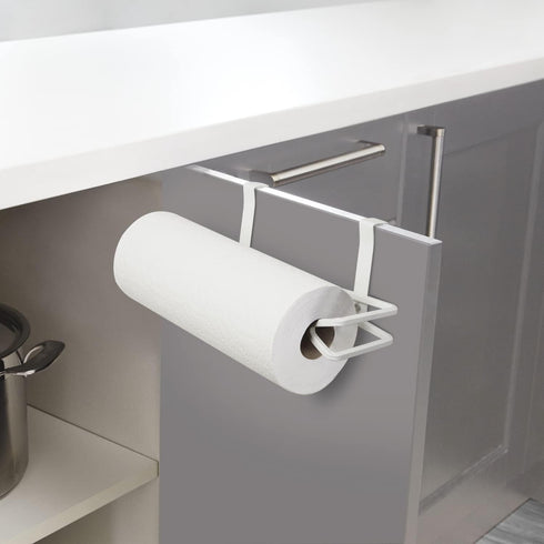 Umbra Squire Paper Towel Holder Stand, Metal Dispenser for Kitchen or Bathroom Countertop, White
