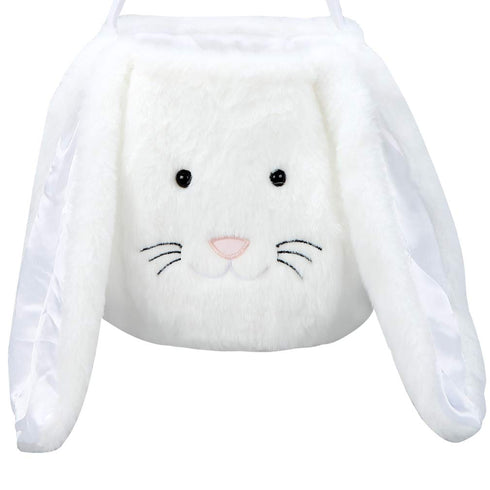 XinblueCo Plush Easter Bunny Basket with Long Ears, Personalized Egg Hunting Tote Bags for Easter Decorations