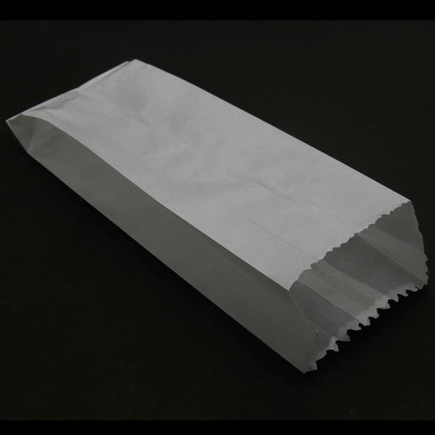 Non-Waxed Glassine Paper Bags, Pack of 100, 7.75x2.75x1.5 Inch Gussetted White Food Grade Pouches