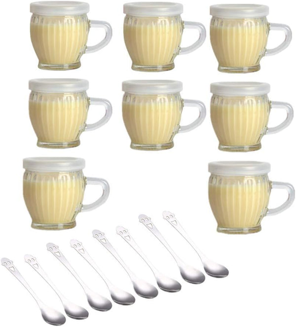 8 pack of 4 oz Wide Mouth Crystal Jelly Cup with Handle