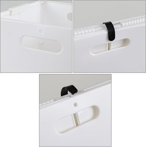4-Pack Collapsible Plastic Storage Cube Bins, White Foldable Storage Bins