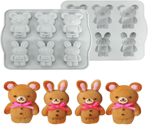 Candy Animal Silicone Mold, Rabbit Bear Shape for Chocolate, Soap, Cake Decorating, DIY Kitchenware Baking Tools