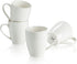 Sweese Set of 4 Porcelain Coffee Mugs - 16 Ounce for Coffee, Latte, Tea, Cocoa, White
