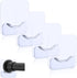Adhesive Shower Curtain Rod Holder, 4 Pcs Tension Rod Holders, Transparent Wall Mount Holder for Shower Curtain