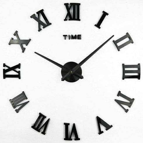 Timelike 3D DIY Wall Clock, 1M Modern Frameless Large 3D DIY Wall Clock Kit Decoration for Home Living Room Bedroom