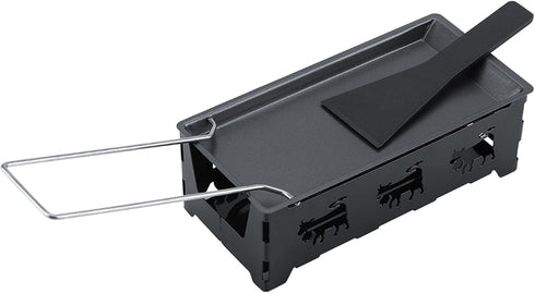 ViaGasaFamido Carbon Steel Grilling Tool Set - Non-Stick Cheese Pot with Foldable Handle