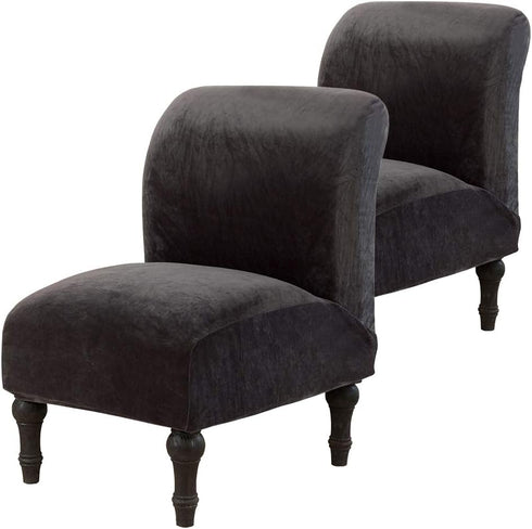 Beacon Pet Armless Chair Slipcover Stretch, Velvet Spandex Accent Chair Cover, Removable Washable Furniture Protector