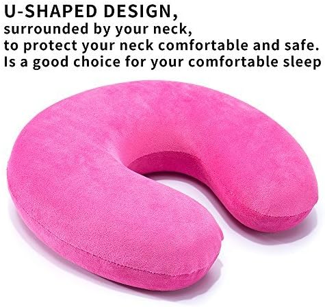 Mr.Ho U Shaped Memory Foam Pillow, Neck Head Cushion for Outdoors, Car, Office, Home Travel (Pink)