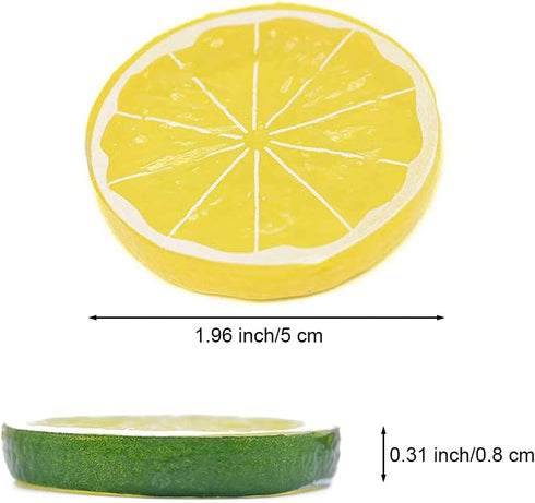 30 PCS Artificial Lemon Slices, Simulation Plastic Fake Fruit for Home Kitchen Table Party Decor