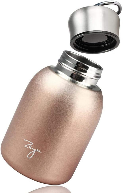 Gets Mini 9 oz Stainless Steel Water Bottle, 280ML Vacuum Insulated Leak Proof Sport Tumbler Cup (Rose Gold).