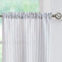 Boho Rustic Striped Sheer Tiers Curtains, 27 Inch x 24 Inch, White/Blue for Living Room, Bedroom, Kitchen, Patio, Villa