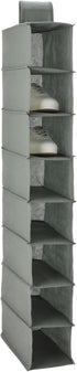 Amazon Basics 8-Tier Hanging Closet Shelf Shoe Organizer, Space Saving Storage, Foldable,