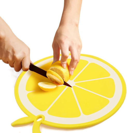 GUDEKIKL 1Pcs Fruit Shaped Plastic Cutting Board, Cartoon Lemon Pattern PP Cutting Boards, 10.75x12.2in Vegetables Chopping Board For Kitchen Household by GUEDKIKL