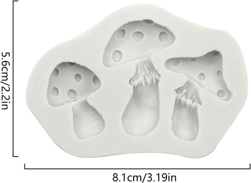 White Mushroom Silicone Mold, Chocolate Candy Clay Mold for DIY Dessert, Handmade Cupcake Decor, Baking Tool