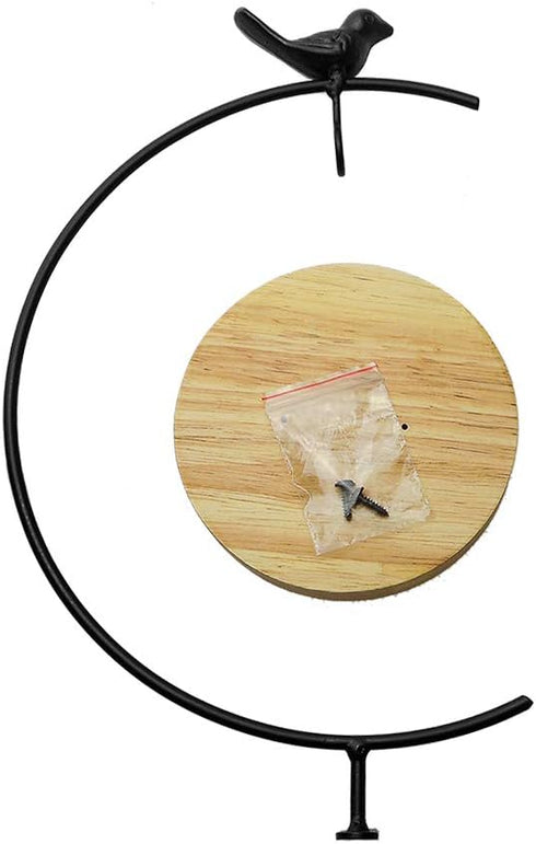 YY YEARCHY Metal Terrarium Ornament Display Stand, Flower Pot Iron Pothook for Hanging Glass Globe Ball (Black, 1)