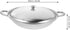 PRETYZOOM Stainless Steel Wok with Lid, Nonstick Everyday Pan with Dual Handle, 9 Inches Shabu Shabu Pot