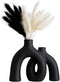 Jas & Jax Goods Matte Black Ceramic Vase Set - Modern Hug Donut Ceramic Vases by