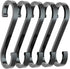 5 Pcs Black S-Shaped Hooks, Space Aluminum Multifunctional Hanging Hook Clasp Holder for Home Storage