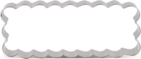 LILIAO Scalloped Edge Rectangle Cookie Cutter, 4.7 x 1.9 Inch Stainless Steel
