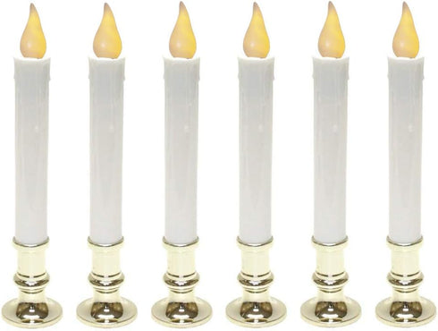 Gerson 9 Inch Battery Operated Candolier Candle Lamp with Timer, 6 Pack
