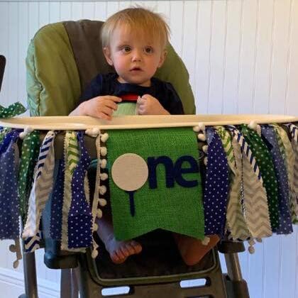 Golf High Chair Banner for 1st Birthday, First Birthday Decoration for Baby's Party, Photo Props