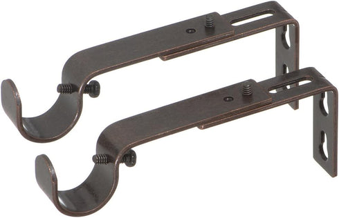 Ivilon Adjustable Brackets for Curtain Rods - Set of 2 for 7/8 or 1 Inch Rods - Oil Rubbed Bronze