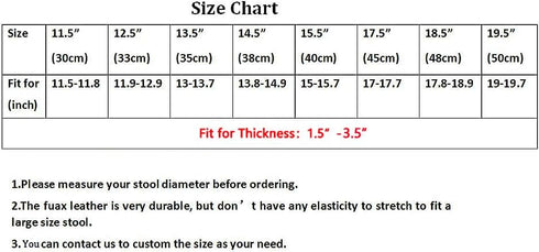 Sigmat 2PC Black Waterproof PU Bar Stool Cover, Anti-Slip Round Seat Cover 11.5 Inch
