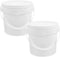 2pcs Heavy Duty Portable Household Bucket Tub with Treasure Grade Lid, Kitchen Food Buckets for Pets & Storage