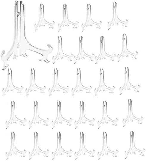 Artliving 3" Clear Plastic Stand Cookie Holder Display Stand, 24 Pack Place Card Holder Easels
