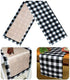 Senneny Christmas Large Table Runner 14 x 108 Inch, Burlap & Cotton Black White Plaid Reversible Buffalo Check for Decor