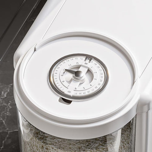 Huishun 12 Lbs Rice Container with Measuring Cup, Upgraded Built-in Fresh Box, Cereal Dispenser Storage with Lids