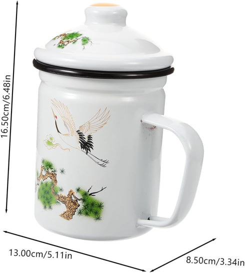 Enamel Mug Tea Cup with Infuser, Coffee Cups for Camping, Unbreakable Chinese Tea Cup, Classic Stainless Steel