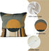 Boho Pillow Covers 18x18 Inch, Mid Century Abstract Sun Throw Pillow Covers, Terracotta and Yellow Linen, Set of 4