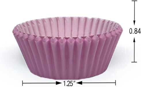 qiqee Mini 300-Count Cupcake Liners, 6 Solid Pink Purple Colors, Food Grade Baking Cups, Cupcake Wrappers Mini Size