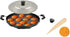 Satre Online Non-Stick Aluminium Appam Pan with Steel Lid, 12 Pits, Black & Silver
