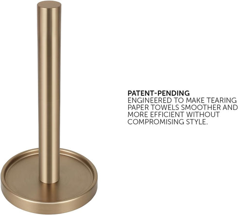 Countertop Ivilon Paper Towel Stand - Steady and Easy Tear - Fits All Paper Towel Rolls - Warm Gold