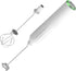 Milk Frother Handheld with 3 Stainless Steel Whisks, Rechargeable Electric Drink Mixer with Stand, White