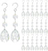 20pcs 38mm Clear Grid Chandelier Crystal Pendants,Crystals Beads for Chandeliers,Hanging Crystals for