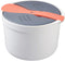 Microwave Rice Cooker, 2L Steamer Pasta Cooker, Food Grade PP Set with Strainer, 4PCS (Orange)