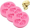 Chocolate Candy Molds, Halloween Skulls Silicone Fondant Mold Set of 3 for Cake Decoration