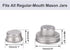 2-Pack Mason Jar Shaker Lids, Compact Stainless Steel Screw Top, Silver, Dishwasher Safe