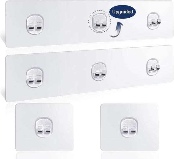 Shower Caddy Adhesive Replacement, 4 Pack Strong Adhesive Shower Hooks, Water-Proof Shower