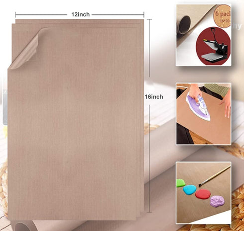 5 Pack Teflon Sheets for Baking, 12 16 Inch Reusable Non-stick Baking Sheet Liners for Heat Press
