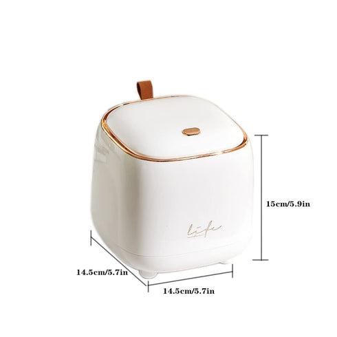 Plastic Trash Can: Creative Mini Desktop Trash Can with Lid & 50 Trash Bags for Home Office Cleaning